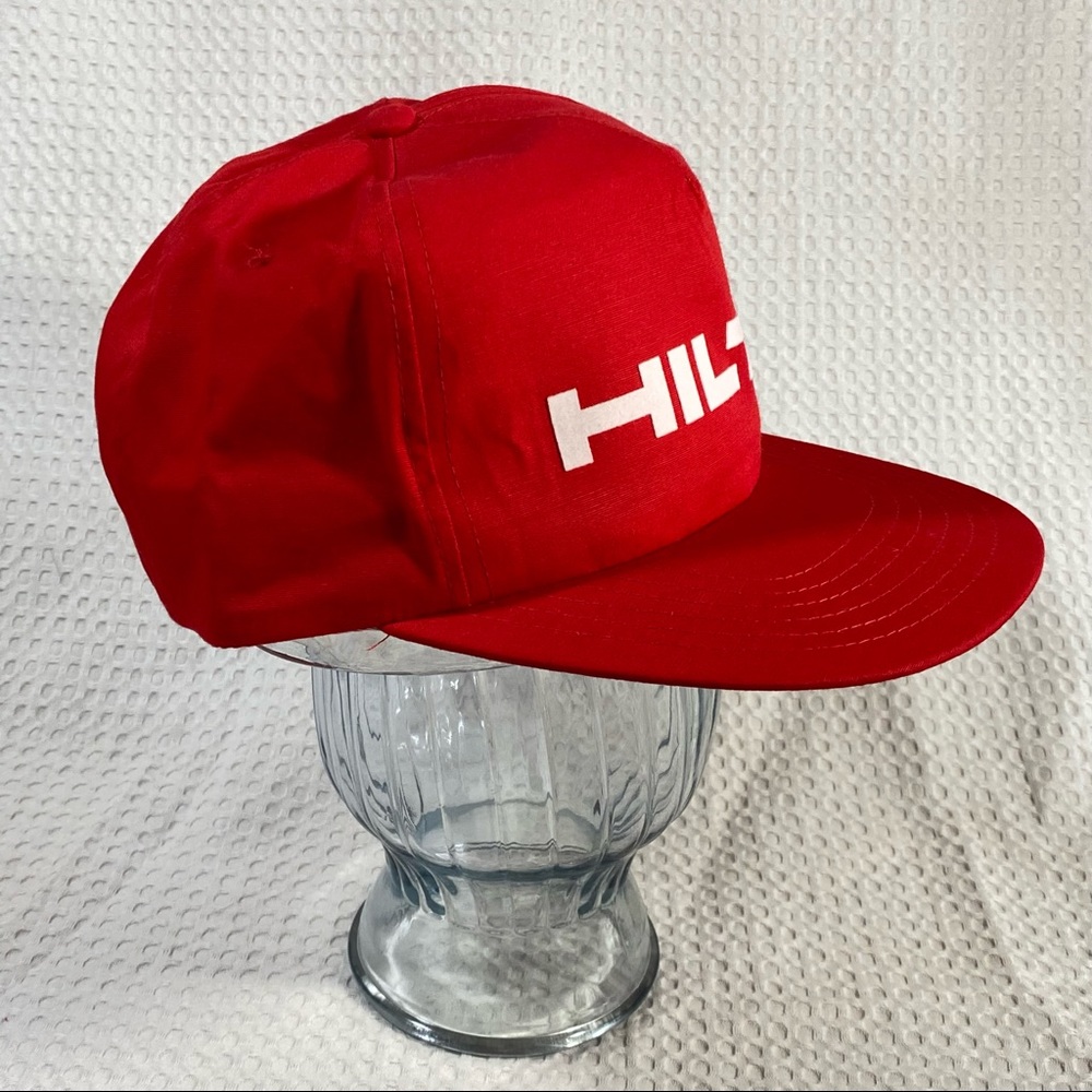 Vintage Hilti Red Hat Trucker Snapback Cap Adjustable; KP Caps; Cotton Polyester - Picture 2 of 11